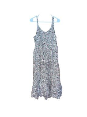 Sonoma Womens Floral Print Dress XL Adjustable Straps Sleeveless White Multi-Col